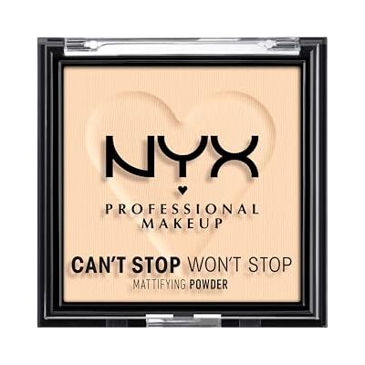 NYX PROFESSIONAL MAKEUP Can't Stop Won't Stop, matterende poeder met een matte finish en een lichte teint. NYX PROFESSIONAL MAKEUP Can't Stop Won't Stop, matterende poeder met een matte finish en een lichte teint.