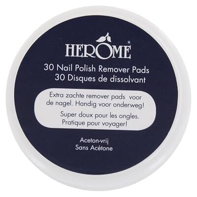 Herome Nagellakremover pads Nagellakverwijderaar Pads Acetonvrij, Mild Reinigend en Droogt Niet Uit handig voor onderweg Travelsize- 30 pads Herome Nagellakremover pads Nagellakverwijderaar Pads Acetonvrij, Mild Reinigend en Droogt Niet Uit handig voor onderweg Travelsize- 30 pads