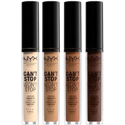 NYX PROFESSIONAL MAKEUP Can't Stop Won't Stop Contour Concealer, tegen donkere kringen, corrector, contouring, houdt 24 uur, waterbestendig, matte afwerking, vegan formule, tint: Mocha (19) NYX PROFESSIONAL MAKEUP Can't Stop Won't Stop Contour Concealer, tegen donkere kringen, corrector, contouring, houdt 24 uur, waterbestendig, matte afwerking, vegan formule, tint: Mocha (19)