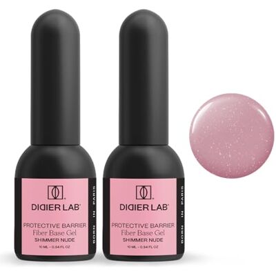 DIDIER LAB Fiber Gel Base Coat Shimmer Nude Set – versterkende basis met glasvezels, vitaminen en mineralen – flexibele en zelfnivellerende houder voor nagels – perfecte natuurlijke gel manicure – 2 x DIDIER LAB Fiber Gel Base Coat Shimmer Nude Set – versterkende basis met glasvezels, vitaminen en mineralen – flexibele en zelfnivellerende houder voor nagels – perfecte natuurlijke gel manicure – 2 x
