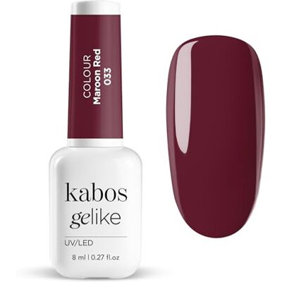 Kabos Gelike Hybride nagellak UV/LED 033 Maroon Red 8 ml Kabos Gelike Hybride nagellak UV/LED 033 Maroon Red 8 ml