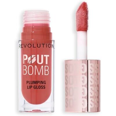 Revolution Beauty London Revolution Pout Bomb Plumping Lip Gloss, Warm Peach Orange Revolution Beauty London Revolution Pout Bomb Plumping Lip Gloss, Warm Peach Orange