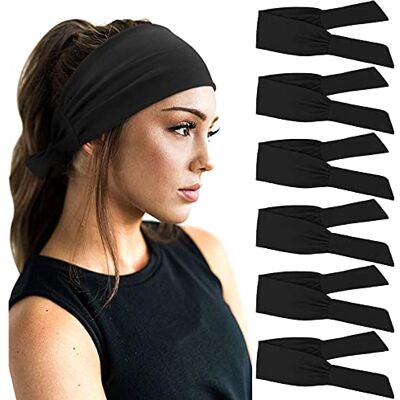 DRESHOW 6-delige haarband voor dames, yoga, hardlopen, sport, training, schattige haarbanden, accessoires, 6 verpakking: Black Set58-D7 DRESHOW 6-delige haarband voor dames, yoga, hardlopen, sport, training, schattige haarbanden, accessoires, 6 verpakking: Black Set58-D7