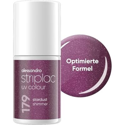 alessandro Striplac Stardust Shimmer UV-nagellak, dekkend en krasbestendig tot 15 dagen, eenvoudig aan te brengen, zachte vachttechnologie, veganistisch, paars, 6,5 ml alessandro Striplac Stardust Shimmer UV-nagellak, dekkend en krasbestendig tot 15 dagen, eenvoudig aan te brengen, zachte vachttechnologie, veganistisch, paars, 6,5 ml