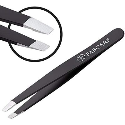 FABCARE Pincet voor wenkbrauwen epileren (schuin) incl. etui – Verbeterde punt – Professionele wenkbrauwpincet met antislip coating – Pincet voor ontharing – Puntige pincet FABCARE Pincet voor wenkbrauwen epileren (schuin) incl. etui – Verbeterde punt – Professionele wenkbrauwpincet met antislip coating – Pincet voor ontharing – Puntige pincet