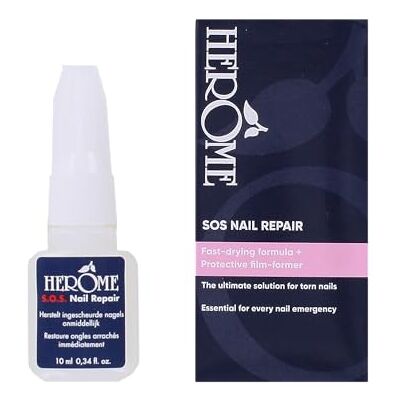 Herome SOS-reparatielijm voor gespleten en gebarsten nagels, 10 ml Herome SOS-reparatielijm voor gespleten en gebarsten nagels, 10 ml