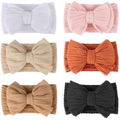 DRESHOW 6 stuks babybanden voor baby's, meisjes, haarband, accessoires, kinderen, tulband, hoofdband DRESHOW 6 stuks babybanden voor baby's, meisjes, haarband, accessoires, kinderen, tulband, hoofdband