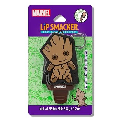Lip Smacker Marvel, The Guardians of the Galaxy, lippenbalsem voor kinderen met Marvel-sleutelhanger, eenvoudig aan te brengen, lippenbalsem met ricinusolie, Groot Beer Float Lip Smacker Marvel, The Guardians of the Galaxy, lippenbalsem voor kinderen met Marvel-sleutelhanger, eenvoudig aan te brengen, lippenbalsem met ricinusolie, Groot Beer Float