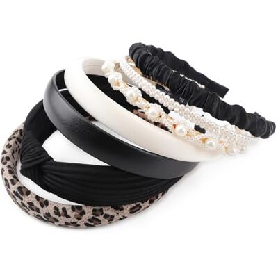 DRESHOW Modieuze hoofdbanden voor vrouwen, verschillende modellen, antislip, haarband met bloemen, gevoerde haarband, vintage haaraccessoires voor vrouwen en meisjes DRESHOW Modieuze hoofdbanden voor vrouwen, verschillende modellen, antislip, haarband met bloemen, gevoerde haarband, vintage haaraccessoires voor vrouwen en meisjes