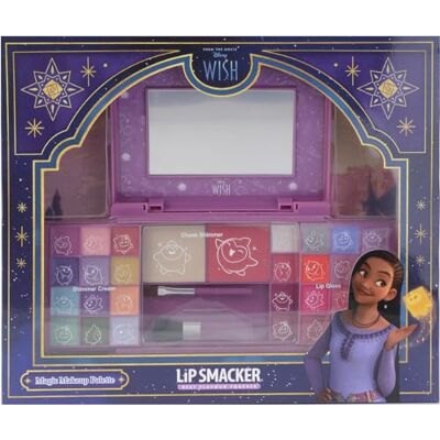 Lip Smacker Wish Beauty Palette, Disney make-upset met lipgloss, glinsterende crèmes en blush, Disney-prinsessencadeaus voor kinderen, make-up en spiegelaccessoires inbegrepen Lip Smacker Wish Beauty Palette, Disney make-upset met lipgloss, glinsterende crèmes en blush, Disney-prinsessencadeaus voor kinderen, make-up en spiegelaccessoires inbegrepen