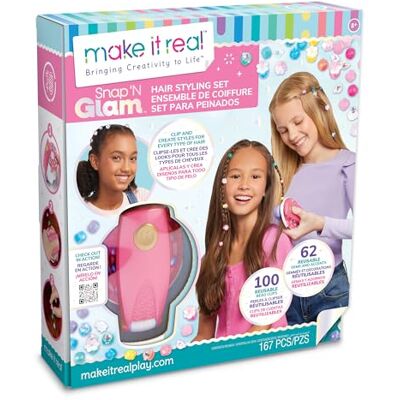 Make It Real Snap 'N Glam Hair Styling Snap, creatief speelgoed Make It Real Snap 'N Glam Hair Styling Snap, creatief speelgoed