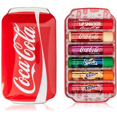 Lip Smacker Coca Cola Set van 6 lippenbalsems, passend bij de authentieke smaken van Coca-Cola, Fanta en Sprite Lip Smacker Coca Cola Set van 6 lippenbalsems, passend bij de authentieke smaken van Coca-Cola, Fanta en Sprite