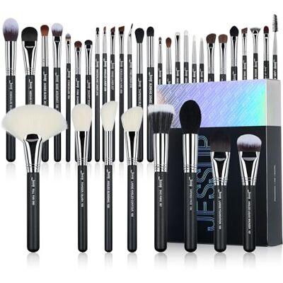 Jessup Professionele make-upkwastenset, 35 stuks, hoogwaardige synthetische kwasten voor foundation, oogschaduw, concealer, contour, eyeliner, rouge, poeder en wenkbrauwen, zwart T342 Jessup Professionele make-upkwastenset, 35 stuks, hoogwaardige synthetische kwasten voor foundation, oogschaduw, concealer, contour, eyeliner, rouge, poeder en wenkbrauwen, zwart T342