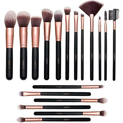 Nestling Make-upkwastenset, 18 stuks, roségoud, synthetisch, hoogwaardig, voor foundation, poeder, voor gezicht, rouge, concealer, oogschaduw Nestling Make-upkwastenset, 18 stuks, roségoud, synthetisch, hoogwaardig, voor foundation, poeder, voor gezicht, rouge, concealer, oogschaduw