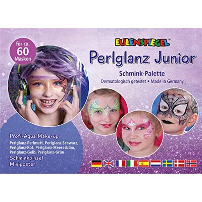 Eulenspiegel 206027 Junior parelmoer make-up palet voor ca. 60 veganistische maskers Eulenspiegel 206027 Junior parelmoer make-up palet voor ca. 60 veganistische maskers