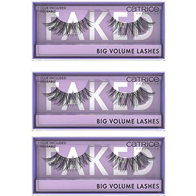 Catrice Cosmetics Catrice Faked Big Volume Lashes 3 stuks zwarte valse wimpers, lange levensduur, valse wimpers, zonder microplasticdeeltjes, zonder nanodeeltjes, zonder parfum, zonder olie, 3 stuks (3 x 1 paar) Catrice Cosmetics Catrice Faked Big Volume Lashes 3 stuks zwarte valse wimpers, lange levensduur, valse wimpers, zonder microplasticdeeltjes, zonder nanodeeltjes, zonder parfum, zonder olie, 3 stuks (3 x 1 paar)