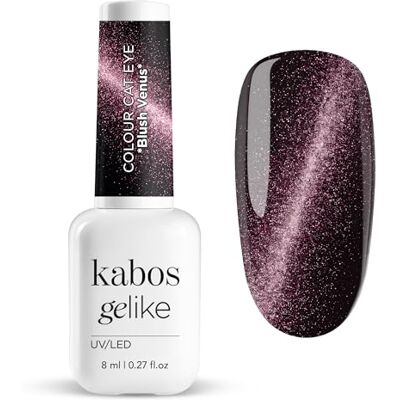 Kabos Cat Eye Nagellak, hybride, glitter, magnetisch, UV/LED, roze, Gelike Blush Venus, 8 ml Kabos Cat Eye Nagellak, hybride, glitter, magnetisch, UV/LED, roze, Gelike Blush Venus, 8 ml