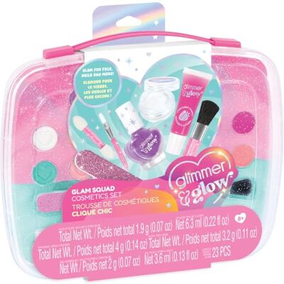 Make It Real 2970019 Glam Squad cosmetische set voor kinderen vanaf Glimmer & Glow Make-upset voor jonge schoonheidsfans, eerste make-up, verjaardagscadeau voor kinderen Make It Real 2970019 Glam Squad cosmetische set voor kinderen vanaf Glimmer & Glow Make-upset voor jonge schoonheidsfans, eerste make-up, verjaardagscadeau voor kinderen