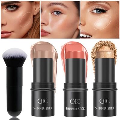 DENESTUP 3-delige make-upset van contourstick, tinten met bronzer, contour, markeerstift en blush van stick, om de wangen gemakkelijk te vormen DENESTUP 3-delige make-upset van contourstick, tinten met bronzer, contour, markeerstift en blush van stick, om de wangen gemakkelijk te vormen