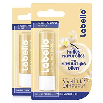 Labello Nivea Vanilla Buttercream (2 x 5,5 ml), lippenbalsem verrijkt met natuurlijke oliën, lippenverzorging, langdurige hydratatie gedurende 24 uur Labello Nivea Vanilla Buttercream (2 x 5,5 ml), lippenbalsem verrijkt met natuurlijke oliën, lippenverzorging, langdurige hydratatie gedurende 24 uur