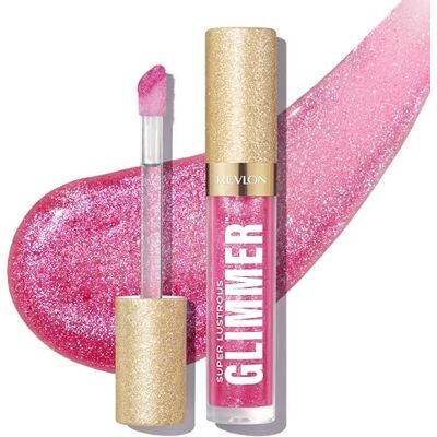 REVLON Super Lustrous Glimmer Gloss, hydraterende en verende glitter, hoogglanzende en glanzende afwerking, plantaardige formule, 008 Rose Glow, 3,8 ml REVLON Super Lustrous Glimmer Gloss, hydraterende en verende glitter, hoogglanzende en glanzende afwerking, plantaardige formule, 008 Rose Glow, 3,8 ml