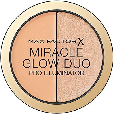 Max Factor Miracle Glow Duo Pro Illuminator, Creamy Highlighter, 2-Medium Max Factor Miracle Glow Duo Pro Illuminator, Creamy Highlighter, 2-Medium