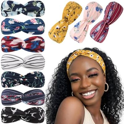 DRESHOW 10 stuks haarband voor vrouwen, boho, haarband, vintage, bloemen, bedrukt, elastisch, haaraccessoire DRESHOW 10 stuks haarband voor vrouwen, boho, haarband, vintage, bloemen, bedrukt, elastisch, haaraccessoire