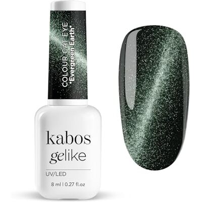 Kabos Cat Eye Nagellak, hybride, glitter, magnetisch, UV/LED, groen, Gelike Evergreen Earth, 8 ml Kabos Cat Eye Nagellak, hybride, glitter, magnetisch, UV/LED, groen, Gelike Evergreen Earth, 8 ml