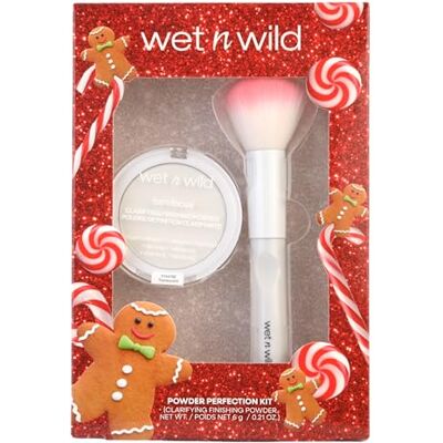 wet 'n wild Wet n Wild Powder Perfection Kit, cadeauset met doorschijnend vrij gezichtspoeder + kwast voor een matte afwerking wet 'n wild Wet n Wild Powder Perfection Kit, cadeauset met doorschijnend vrij gezichtspoeder + kwast voor een matte afwerking