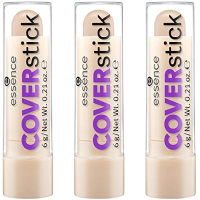Essence Cosmetics essence COVERSTICK Concealer nr. 20, mat zand, nude, voor gemengde huid, kleurcorrector, matterend, veganistisch, olievrij, parfumvrij, 3 x 6 g Essence Cosmetics essence COVERSTICK Concealer nr. 20, mat zand, nude, voor gemengde huid, kleurcorrector, matterend, veganistisch, olievrij, parfumvrij, 3 x 6 g