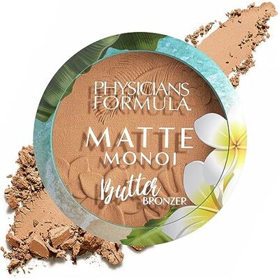 Physicians Formula Matte Monoi Butter Bronzer, romig en zacht bronzen poeder, doordrenkt met monoï-boter en murumuru voor een langdurig effect, waterbestendig, matte bronzer Physicians Formula Matte Monoi Butter Bronzer, romig en zacht bronzen poeder, doordrenkt met monoï-boter en murumuru voor een langdurig effect, waterbestendig, matte bronzer