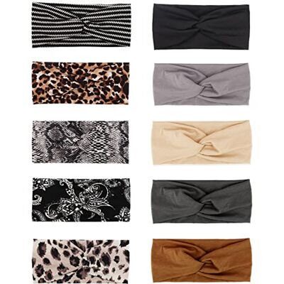 DRESHOW 10 stuks vintage haarband voor dames, brede tulband, kruis, haarsieraad DRESHOW 10 stuks vintage haarband voor dames, brede tulband, kruis, haarsieraad