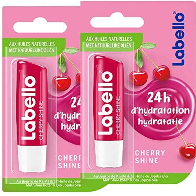 Labello Nivea Cherry Shine (2 x 5,5 ml), lippenbalsem verrijkt met natuurlijke oliën en glanzende pigmenten, lippenverzorging, langdurige hydratatie gedurende 24 uur Labello Nivea Cherry Shine (2 x 5,5 ml), lippenbalsem verrijkt met natuurlijke oliën en glanzende pigmenten, lippenverzorging, langdurige hydratatie gedurende 24 uur