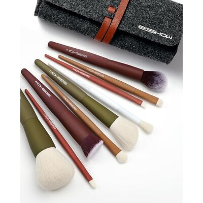 EIGSHOW 9 stuks hoogwaardige synthetische make-upkwasten voor foundation, poeder, concealer, oogschaduw, 5 kleuren, met zakje, schattig en draagbaar, cadeaukeuze EIGSHOW 9 stuks hoogwaardige synthetische make-upkwasten voor foundation, poeder, concealer, oogschaduw, 5 kleuren, met zakje, schattig en draagbaar, cadeaukeuze