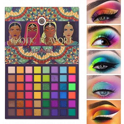 UCANBE EXOTIC FLAVORS Neon Oogschaduw Make-uppalet 48 sterk gepigmenteerde kleuren Rainbow Matte Shimmer Glitter Eye Shadow Make Up Palette Gift Set UCANBE EXOTIC FLAVORS Neon Oogschaduw Make-uppalet 48 sterk gepigmenteerde kleuren Rainbow Matte Shimmer Glitter Eye Shadow Make Up Palette Gift Set