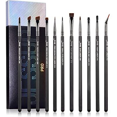 Jessup Set van 11 professionele eyelinerpenselen, fijn, afgeschuind, plat Jessup Set van 11 professionele eyelinerpenselen, fijn, afgeschuind, plat