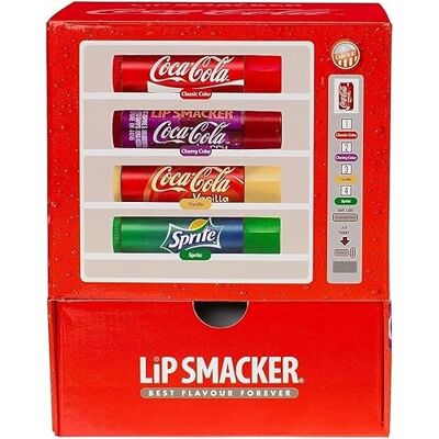 Lip Smacker , Coca Cola Lippenbalsems voor kinderen, 4 smaken, Coca-Cola, Cherry Cola, Vanille, Sprite Lip Smacker , Coca Cola Lippenbalsems voor kinderen, 4 smaken, Coca-Cola, Cherry Cola, Vanille, Sprite