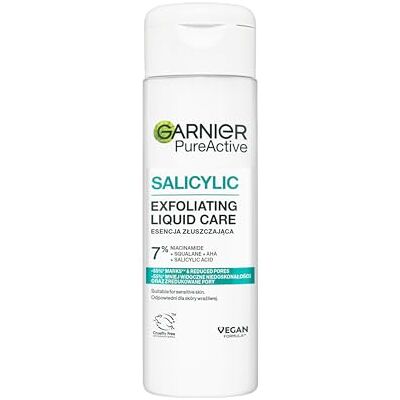 Garnier Pure actieve salicylzuur exfoliërende, 7% niacinamide + squalaan + AHA-zuur + salicylzuur, geschikt voor de gevoelige huid 120 ml Garnier Pure actieve salicylzuur exfoliërende, 7% niacinamide + squalaan + AHA-zuur + salicylzuur, geschikt voor de gevoelige huid 120 ml