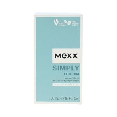Mexx Simply for Him Eau de toilette voor heren, verfrissende en elegante geur, veganistische natuurlijke formule, glazen fles, 50 ml Mexx Simply for Him Eau de toilette voor heren, verfrissende en elegante geur, veganistische natuurlijke formule, glazen fles, 50 ml
