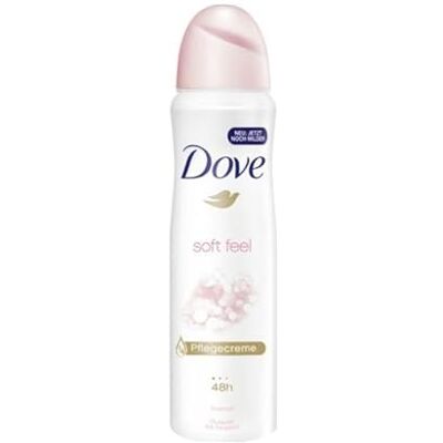 Dove Soft Feel Deodorantspray voor dames, 48 uur, 0% alcohol, anti-transpirant, 150 ml, 6 stuks Dove Soft Feel Deodorantspray voor dames, 48 uur, 0% alcohol, anti-transpirant, 150 ml, 6 stuks