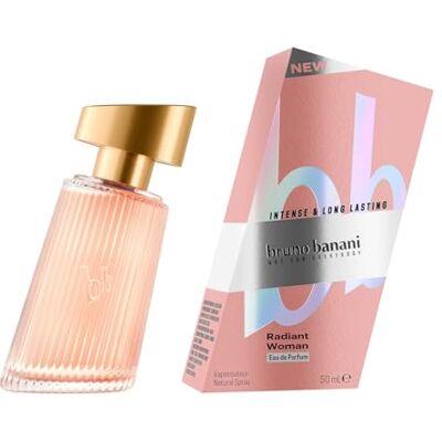 Bruno Banani Radiant Woman Eau de Parfum met sprankelende en fruitige noten en een vleugje barnsteen, 50 ml Bruno Banani Radiant Woman Eau de Parfum met sprankelende en fruitige noten en een vleugje barnsteen, 50 ml