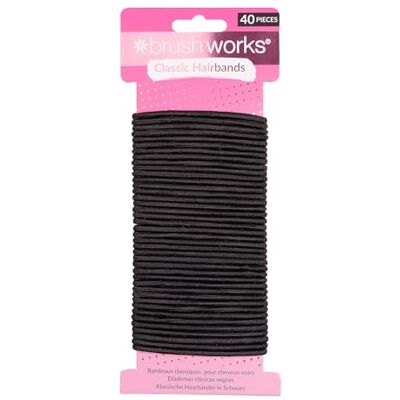 Brushworks 40 stuks klassieke zwarte hoofdbanden Brushworks 40 stuks klassieke zwarte hoofdbanden