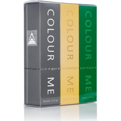Colour Me Silver Sport/Gold Homme/Green Fragrance for Men 50ml Eau de Toilette, by Milton-Lloyd Colour Me Silver Sport/Gold Homme/Green Fragrance for Men 50ml Eau de Toilette, by Milton-Lloyd