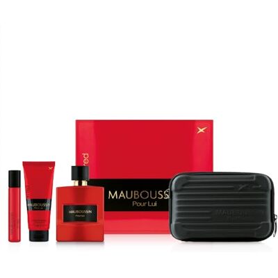 Mauboussin Prestige Set voor Lui In Red: Eau de Parfum 100 ml, Douchegel 75 ml, Reisspray 20 ml & Schoudertas Mauboussin Prestige Set voor Lui In Red: Eau de Parfum 100 ml, Douchegel 75 ml, Reisspray 20 ml & Schoudertas
