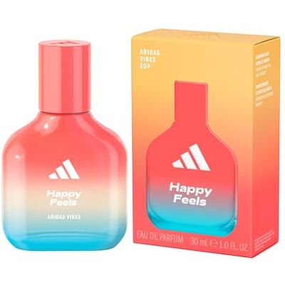 adidas Vibes Happy Feels Eau de Parfum, voor iedereen, levendig en opwindend, langdurige geur, grapefruit en jasmijn, 30 ml adidas Vibes Happy Feels Eau de Parfum, voor iedereen, levendig en opwindend, langdurige geur, grapefruit en jasmijn, 30 ml