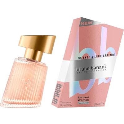 Bruno Banani Radiant Woman Eau de Parfum met sprankelende en fruitige noten en een vleugje barnsteen, 30 ml Bruno Banani Radiant Woman Eau de Parfum met sprankelende en fruitige noten en een vleugje barnsteen, 30 ml