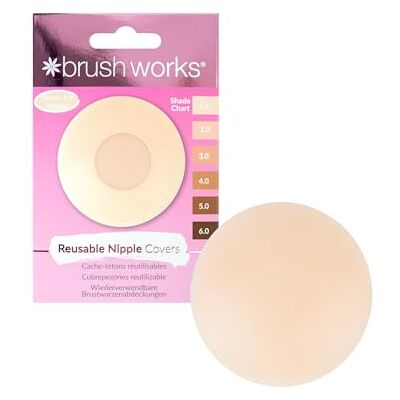 Brushworks Siliconen tepelcovers schaduw 1.0 vanille Brushworks Siliconen tepelcovers schaduw 1.0 vanille