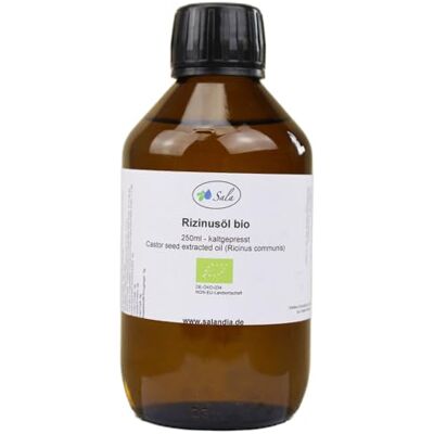 SALA Biologische koudgeperste ricinusolie glazen fles 250 ml SALA Biologische koudgeperste ricinusolie glazen fles 250 ml