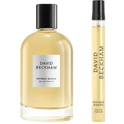 David Beckham Refined Woods geschenkset, eau de parfum 100 ml en reisformaat 10 ml, amberhout geur voor hem David Beckham Refined Woods geschenkset, eau de parfum 100 ml en reisformaat 10 ml, amberhout geur voor hem