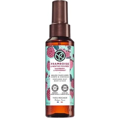 Yves Rocher Framboos & munt geurnevel, dames, body mist, 100 ml Geurnevel voor dames voor lichaam en haar, met framboos en muntgeur, parfumeert licht, verfrist en hydrateert Yves Rocher Framboos & munt geurnevel, dames, body mist, 100 ml Geurnevel voor dames voor lichaam en haar, met framboos en muntgeur, parfumeert licht, verfrist en hydrateert